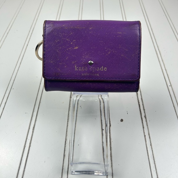 Kate Spade Purple Saffiano Leather Bifold Wallet - Picture 3 of 12